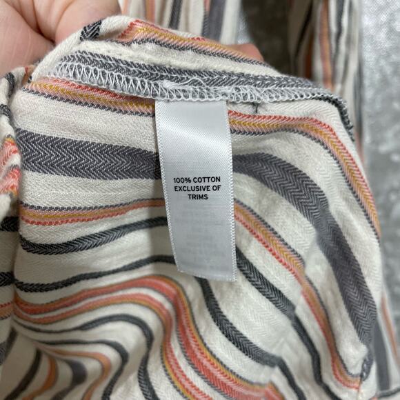 Melrose & Market Women's White Striped Button Up Top - Size Small - Long Sleeves - Picture 6 of 6